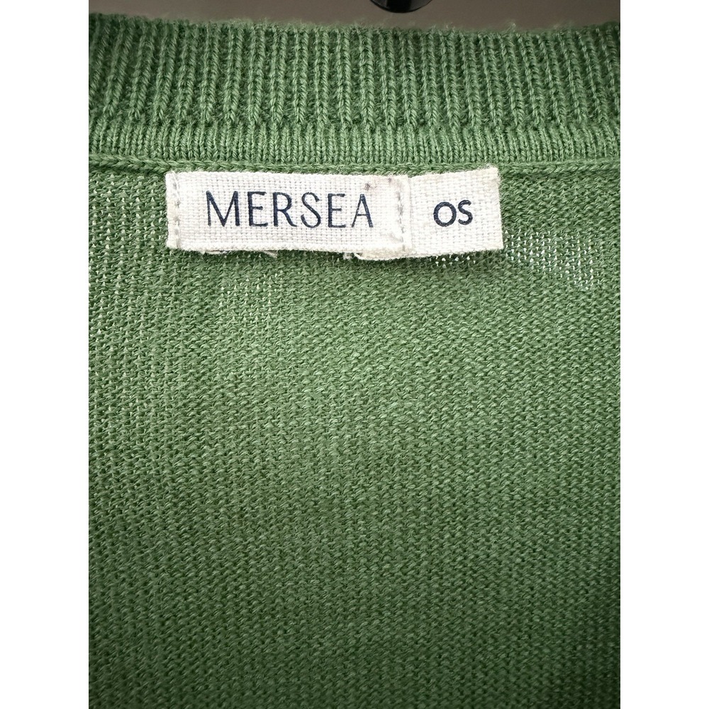 MERSEA Catalina V-Neck Sweater in Forest Green OS Boxy Relaxed Lagenlook #AB12-1 - Picture 2 of 8